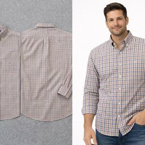 Ralph Lauren Dress Shirt Mens L Custom Fit Blue Grid Check Button Down Casual